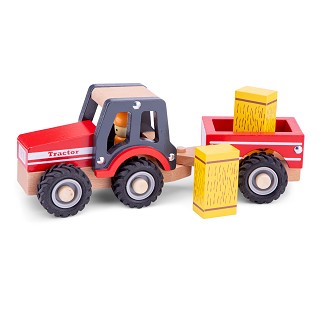 Tractor met aanhanger - hooibalen